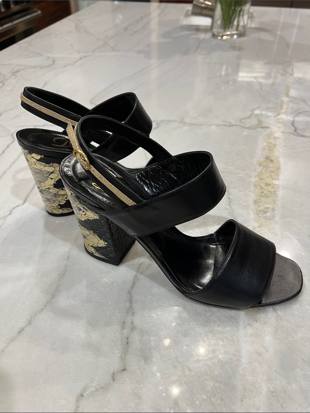 Delman Adria Block Heel Sandals